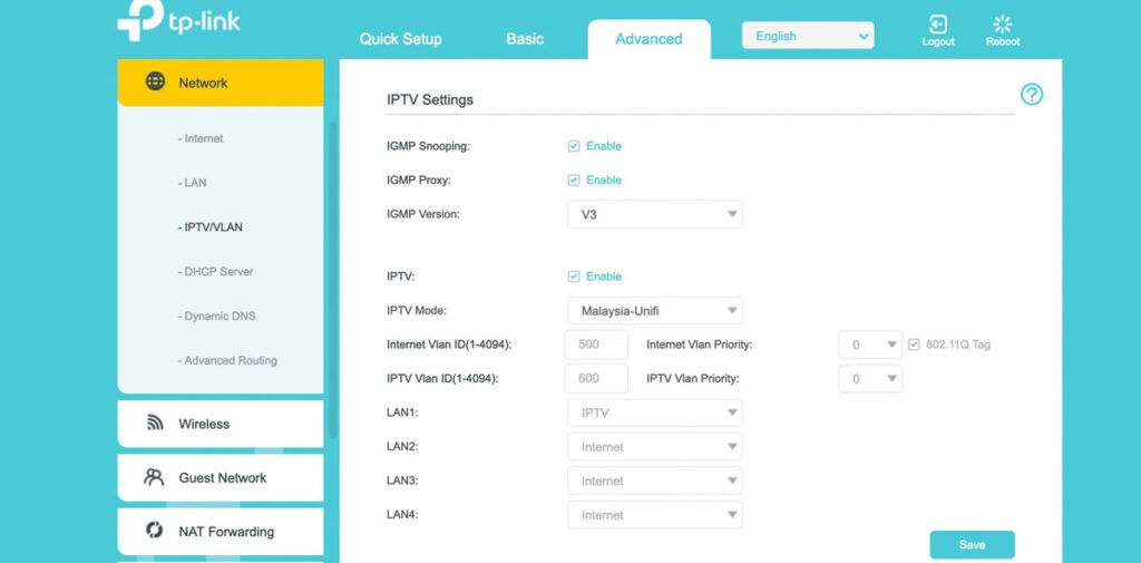 TP-Link Archer A10 UI