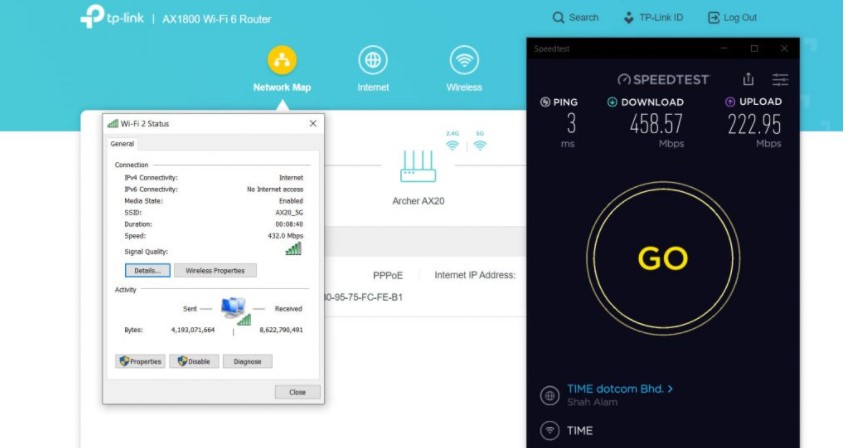 TP-Link Archer AX20 wifi performance test
