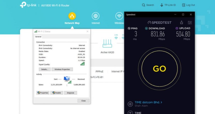 TP-Link Archer AX20 wifi performance test