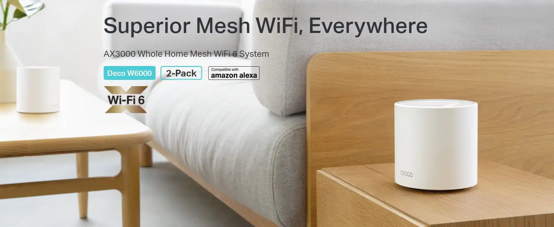 TP-Link Deco W6000 AX3000 Whole Home Mesh Wi-Fi 6 System